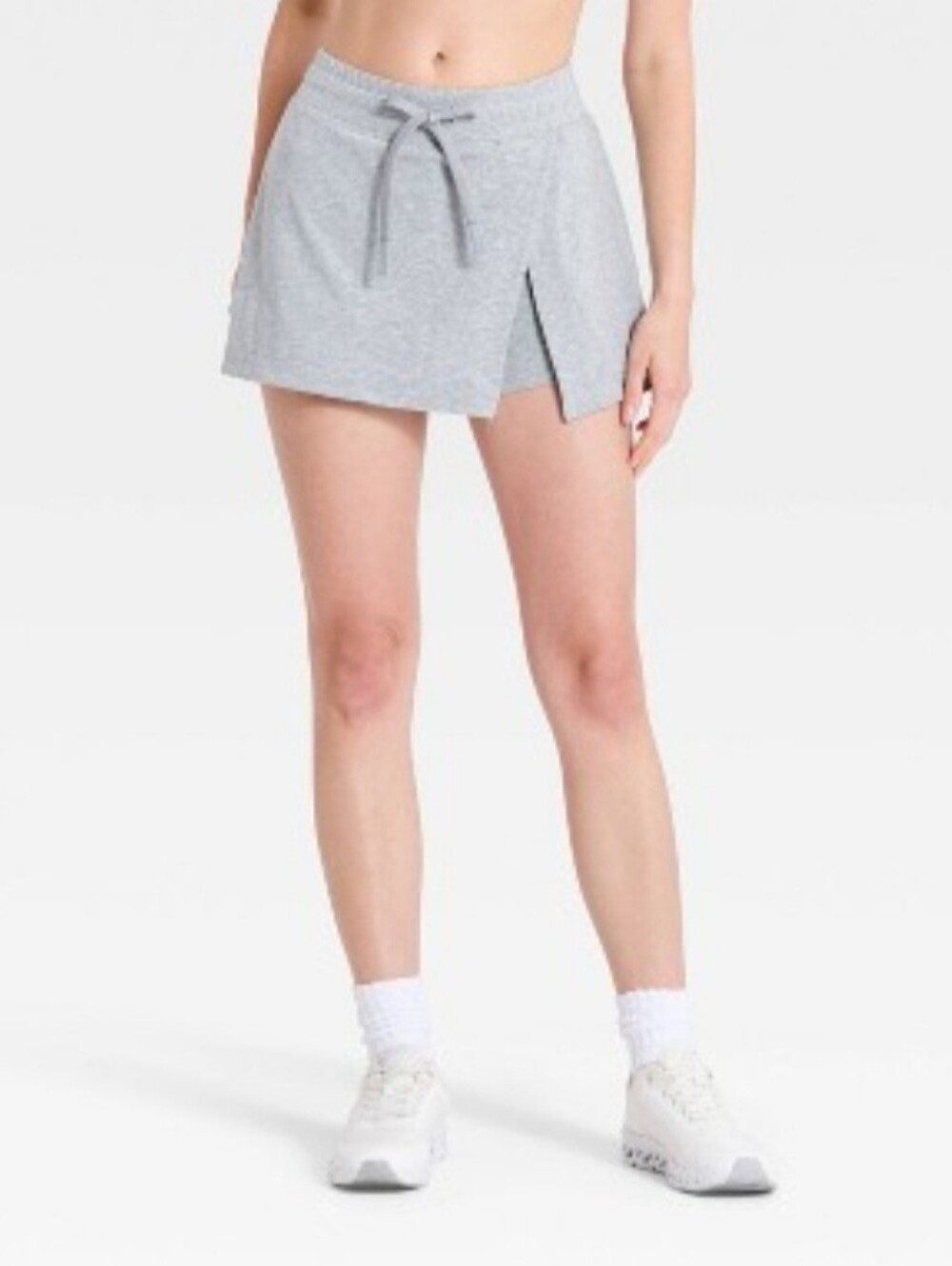 Women's Washed Jersey Slit Skort - JoyLab" Heathered Gray M